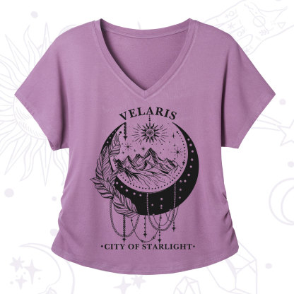 Purplehecate Moonlit Peaks of Starlight V-Neck T-Shirt