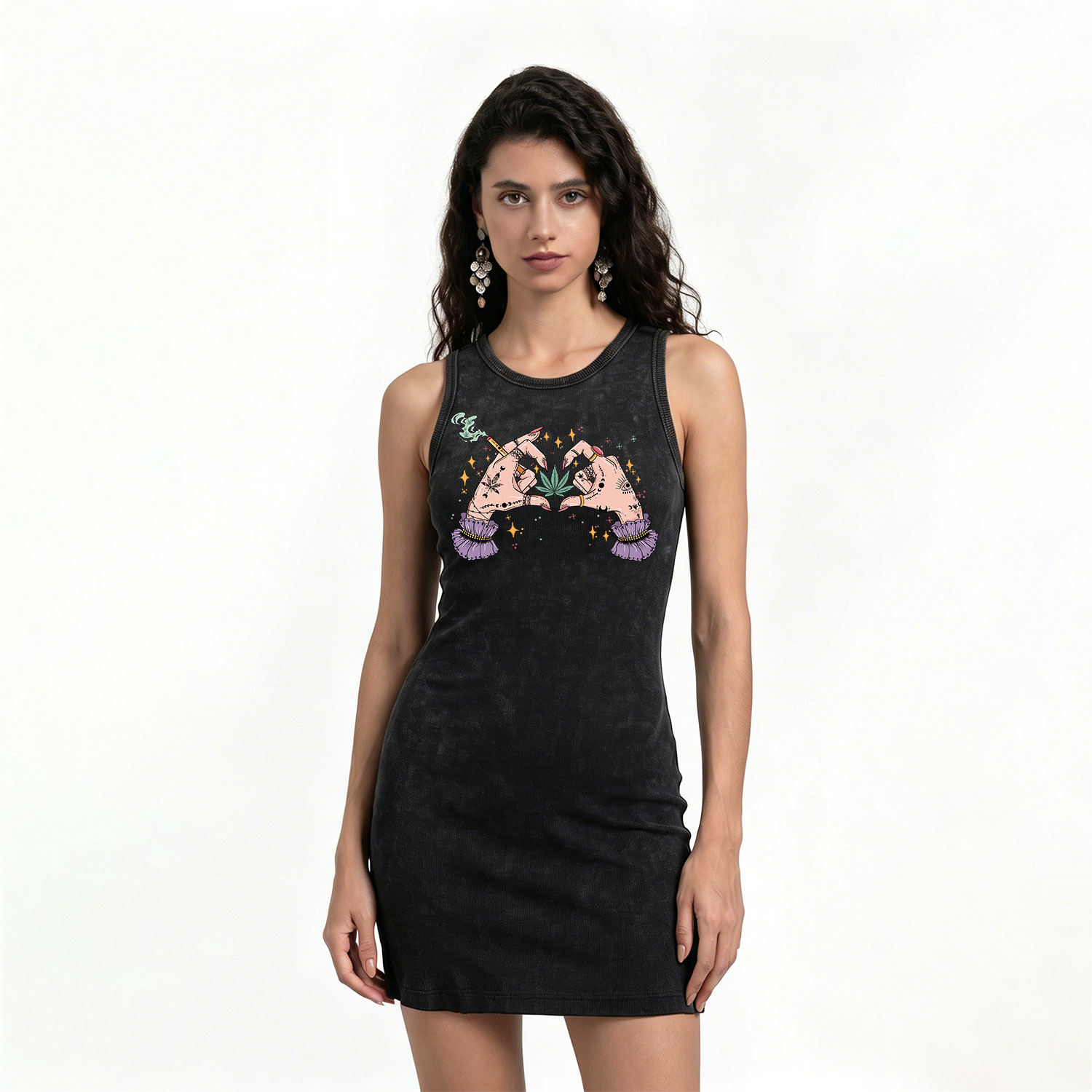 Purplehecate You're Never Alone If You Have Weed Vintage Bodycon Tank Dress
