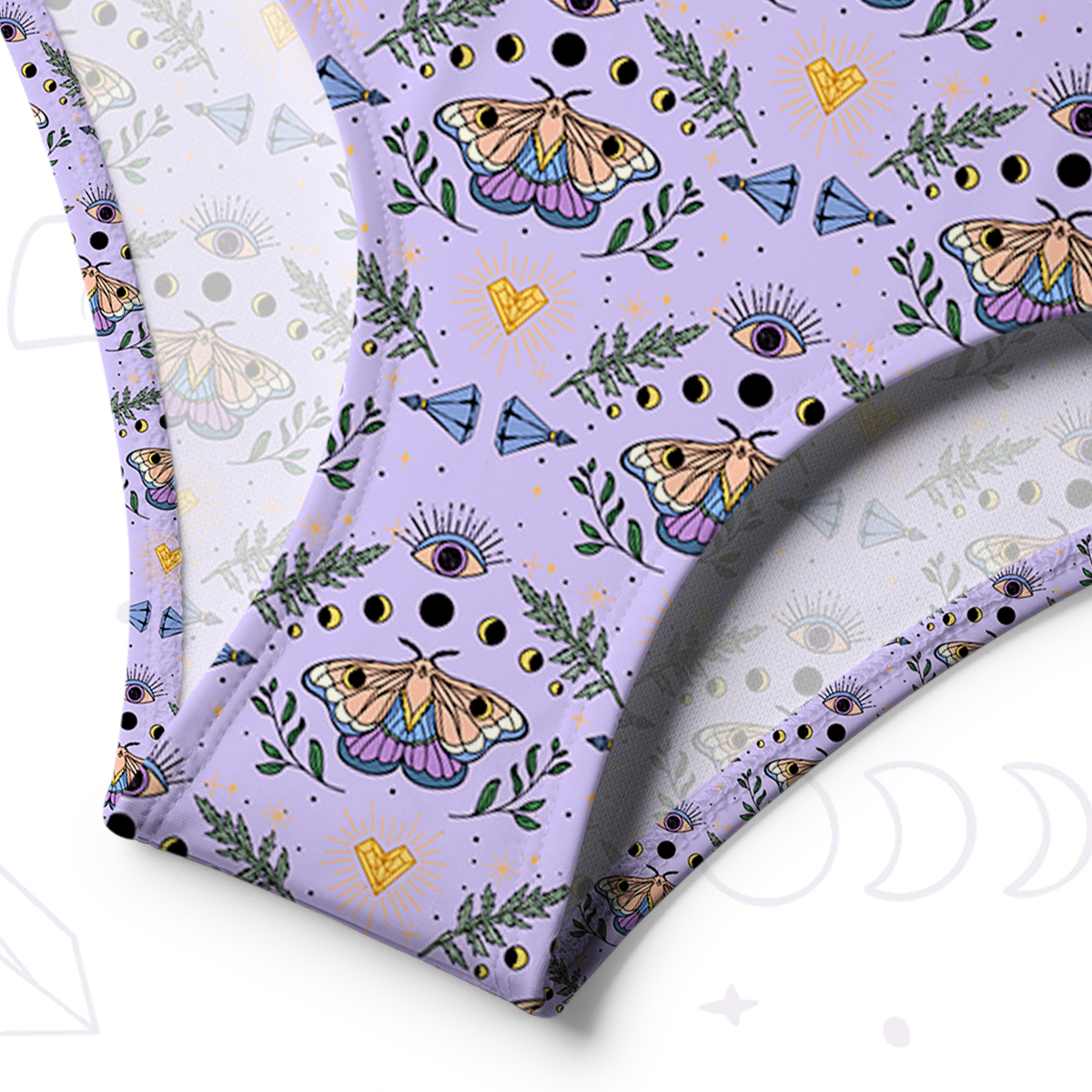 Purplehecate Luna Moth Witch One-Shoulder One-Piece Swimsuit