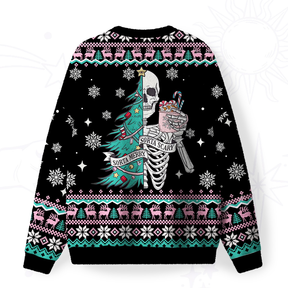 Purplehecate Sorta Merry Sorta Scary Christmas Fuzzy Ugly Christmas Sweatshirt