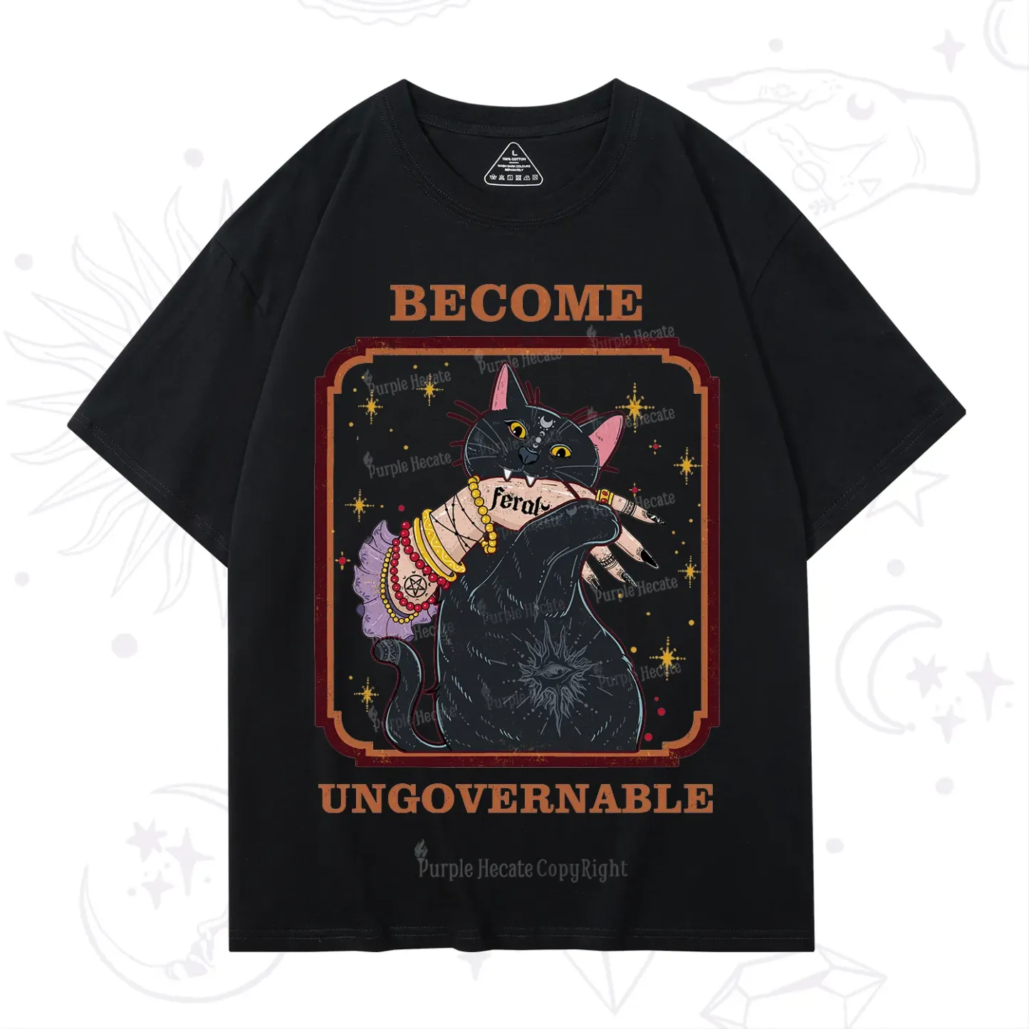 Purplehecate Become Ungovernable Cat T-Shirt