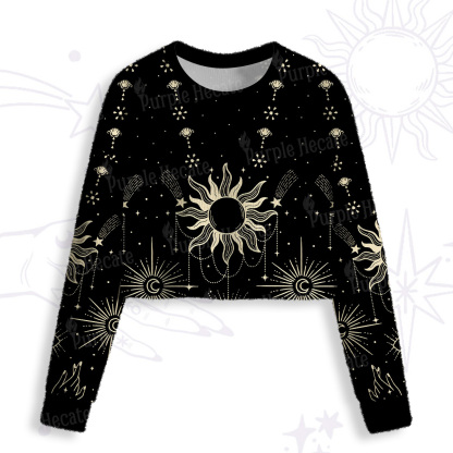 Purplehecate Solar Oracle Crop Fuzzy Ugly Sweatshirt