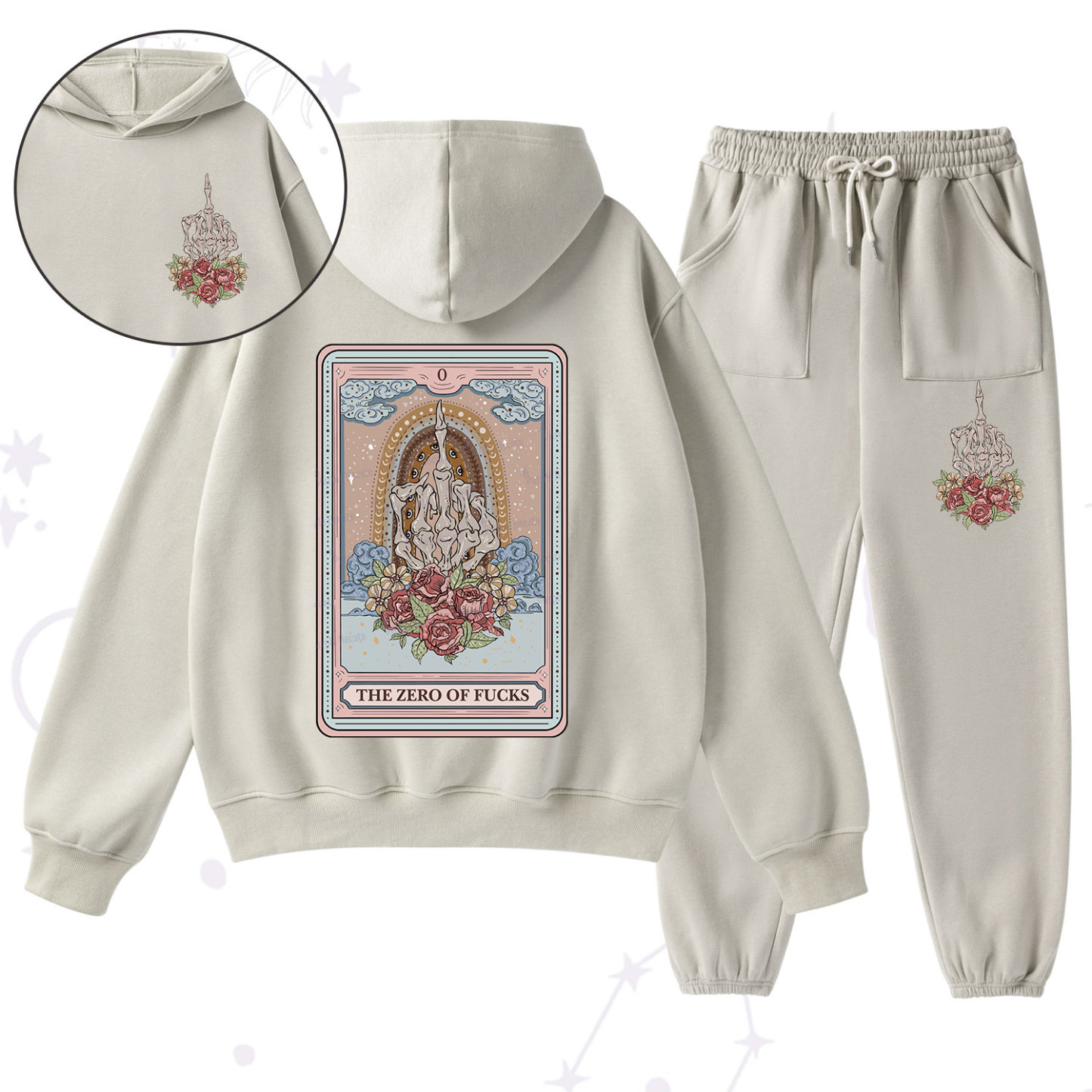 Purplehecate The Zero Of Fucks Tarot Fleece Hoodie Suit
