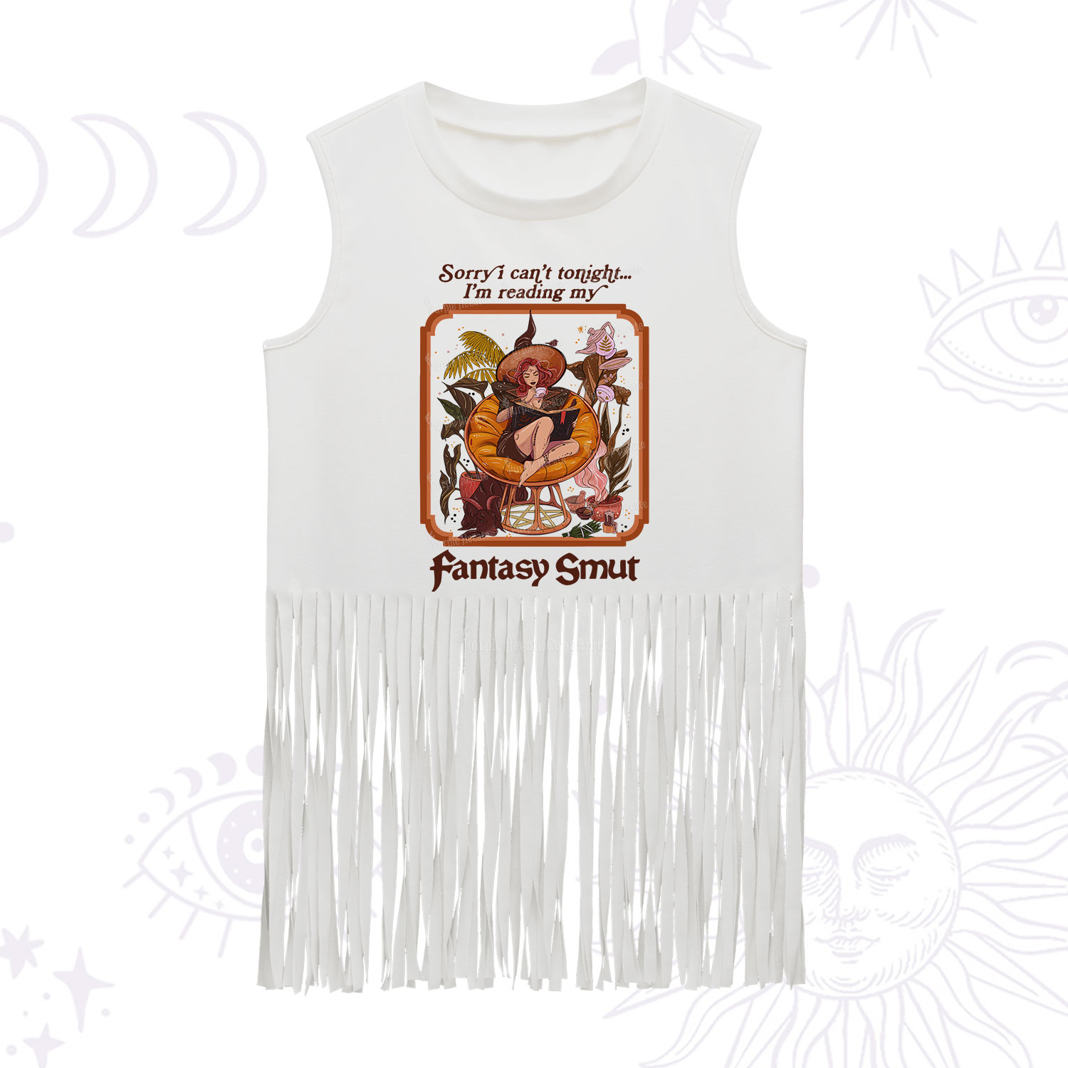 Purplehecate Sorry I Can't Tonight I'm Reading My Fantasy Smut Fringe Tank Top