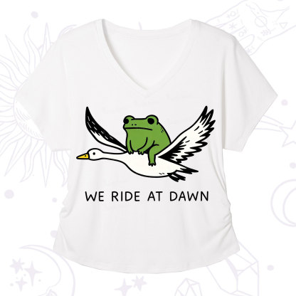 Purplehecate We Ride at Dawn V-Neck T-Shirt