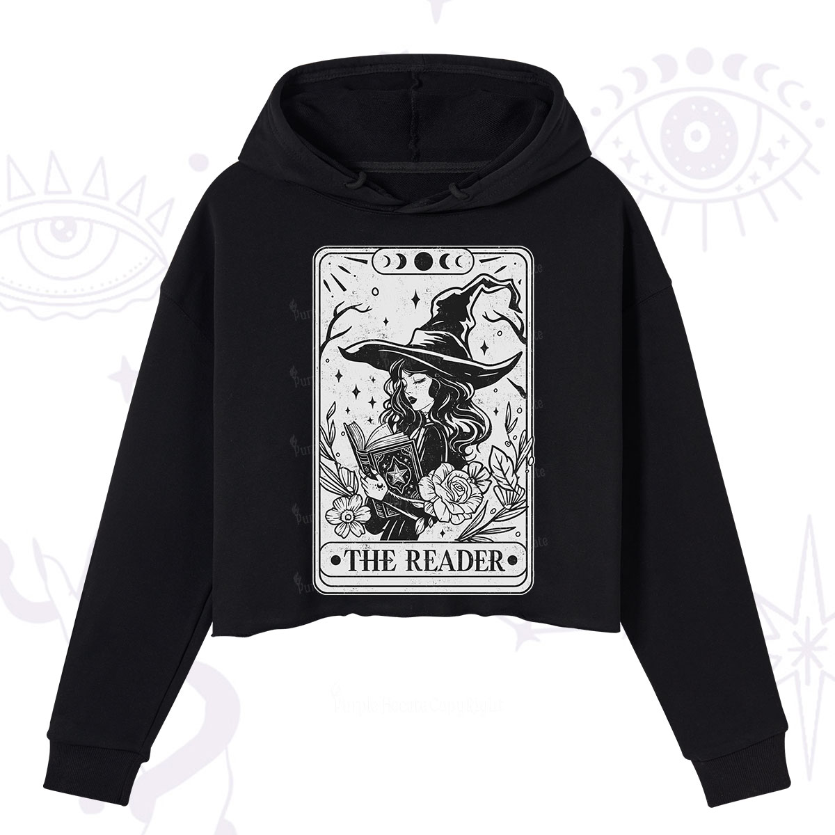 Purplehecate The Witch Reader Tarot Crop Hoodie
