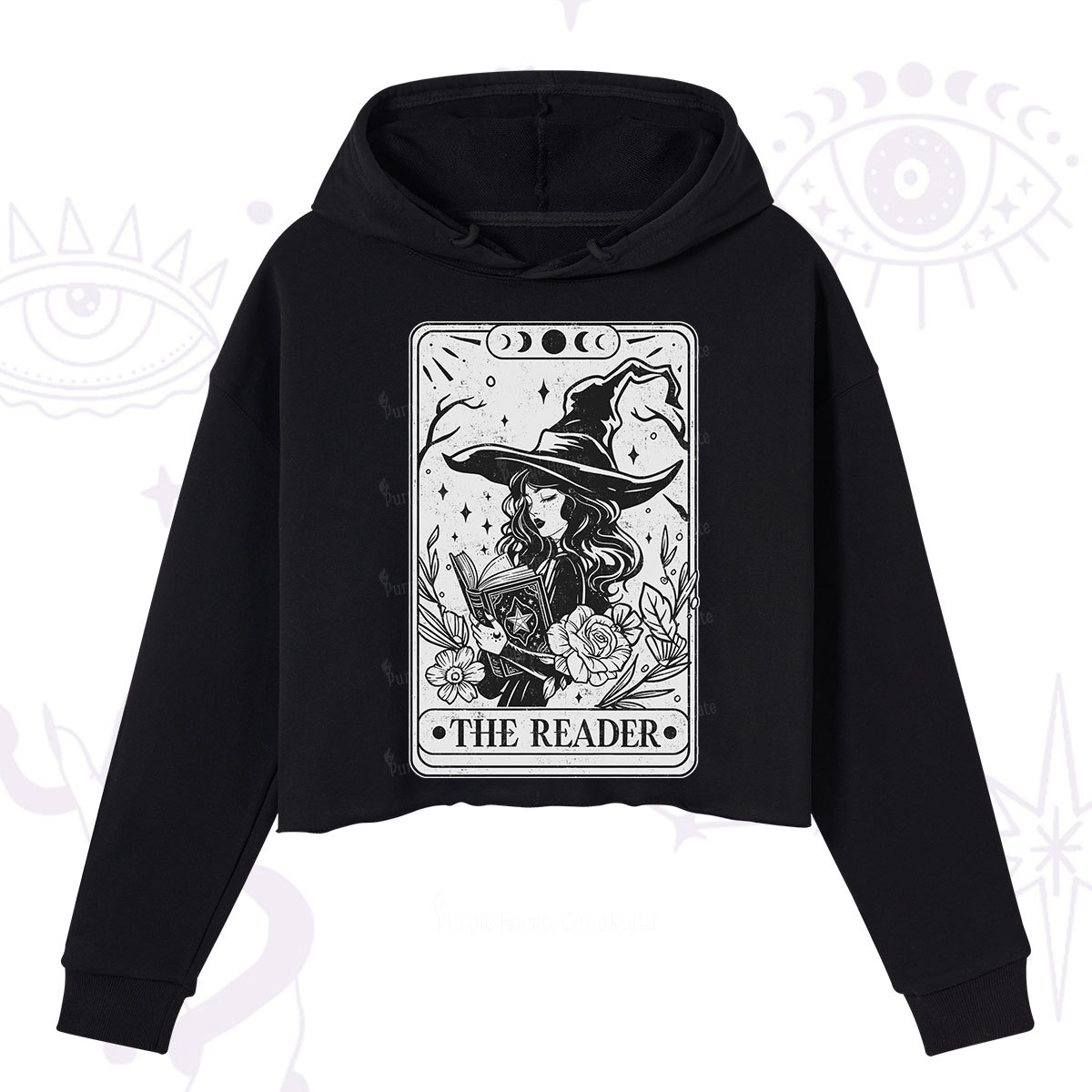Purplehecate The Witch Reader Tarot Crop Hoodie