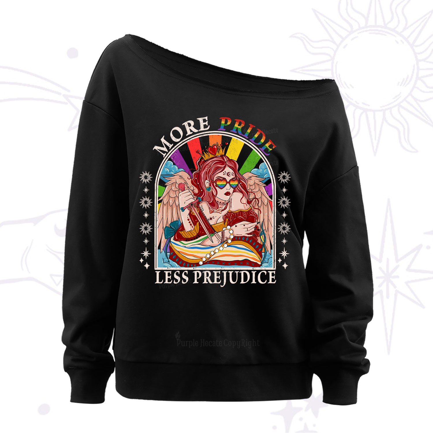 Purplehecate More Pride Less Prejudice Off The Shoulder Sweatshirt