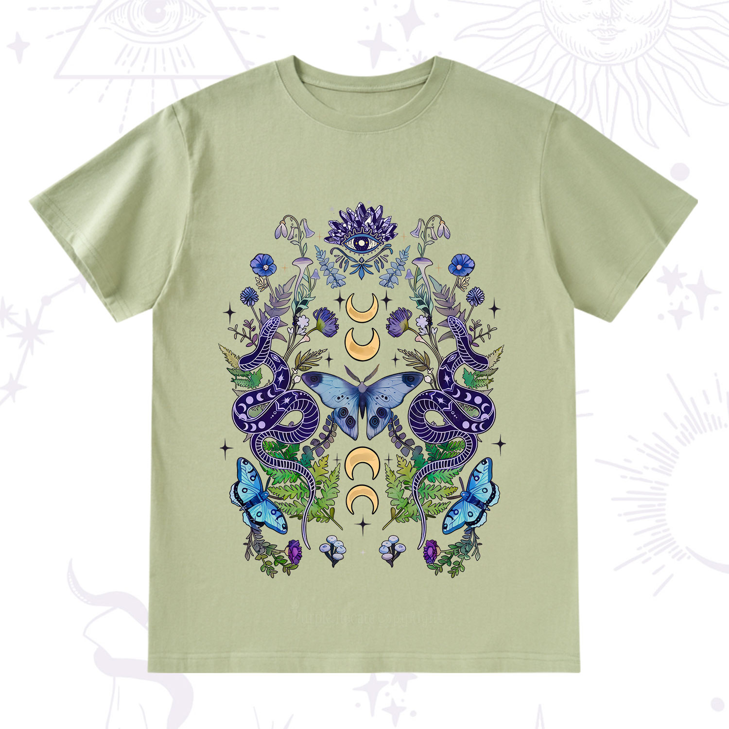 Purplehecate Moon Moth Witchery T-Shirt