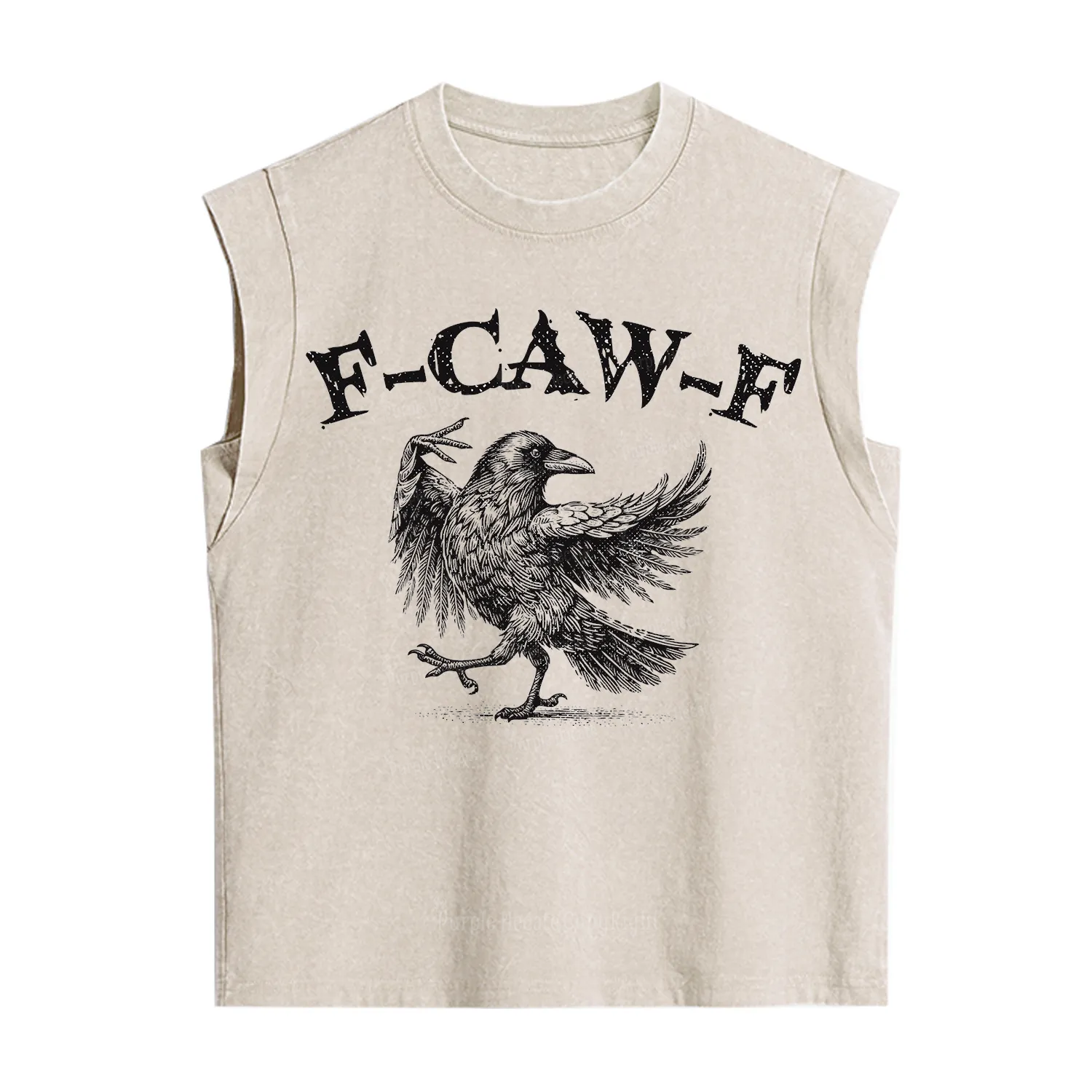 Purplehecate F-caw-f Crow Vintage Washed Tank