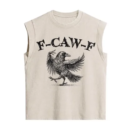 Purplehecate F-caw-f Crow Vintage Washed Tank