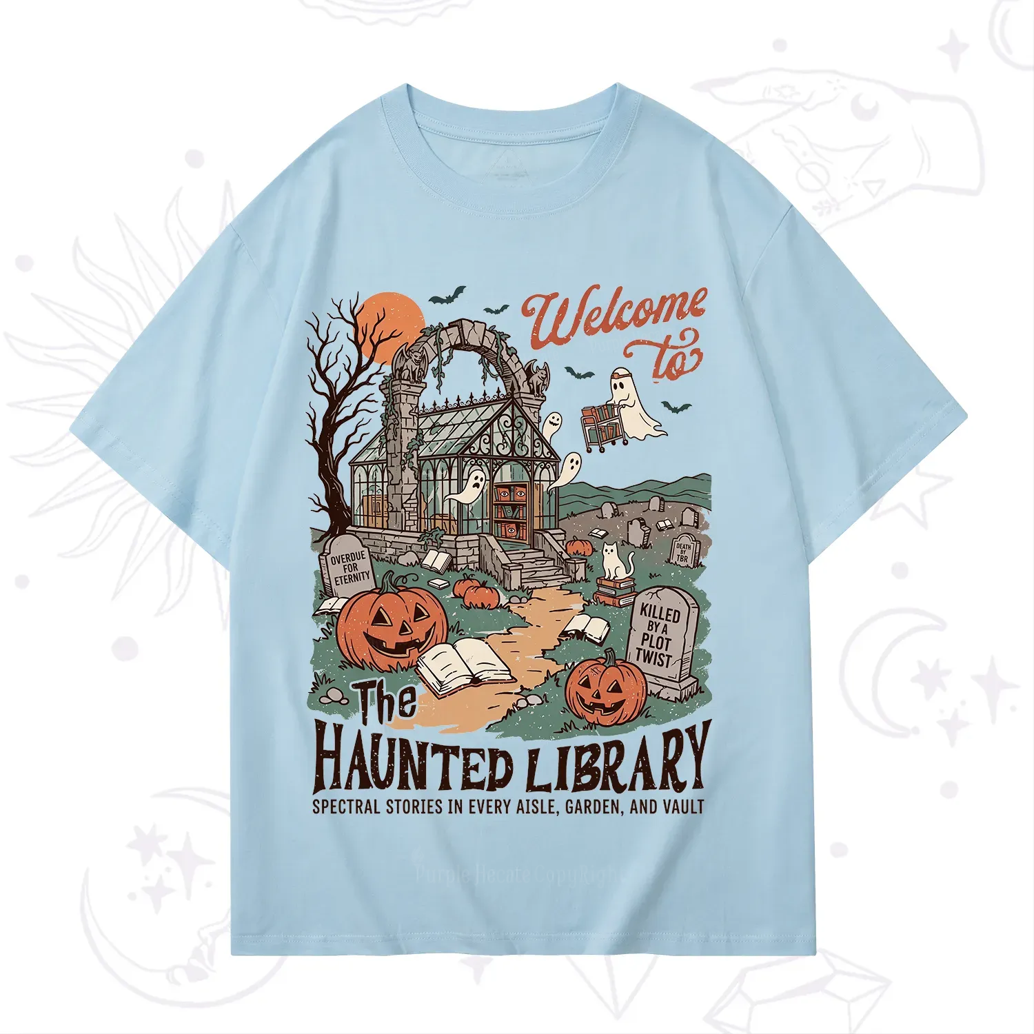 Purplehecate Welcome to the Haunted Library T-Shirt