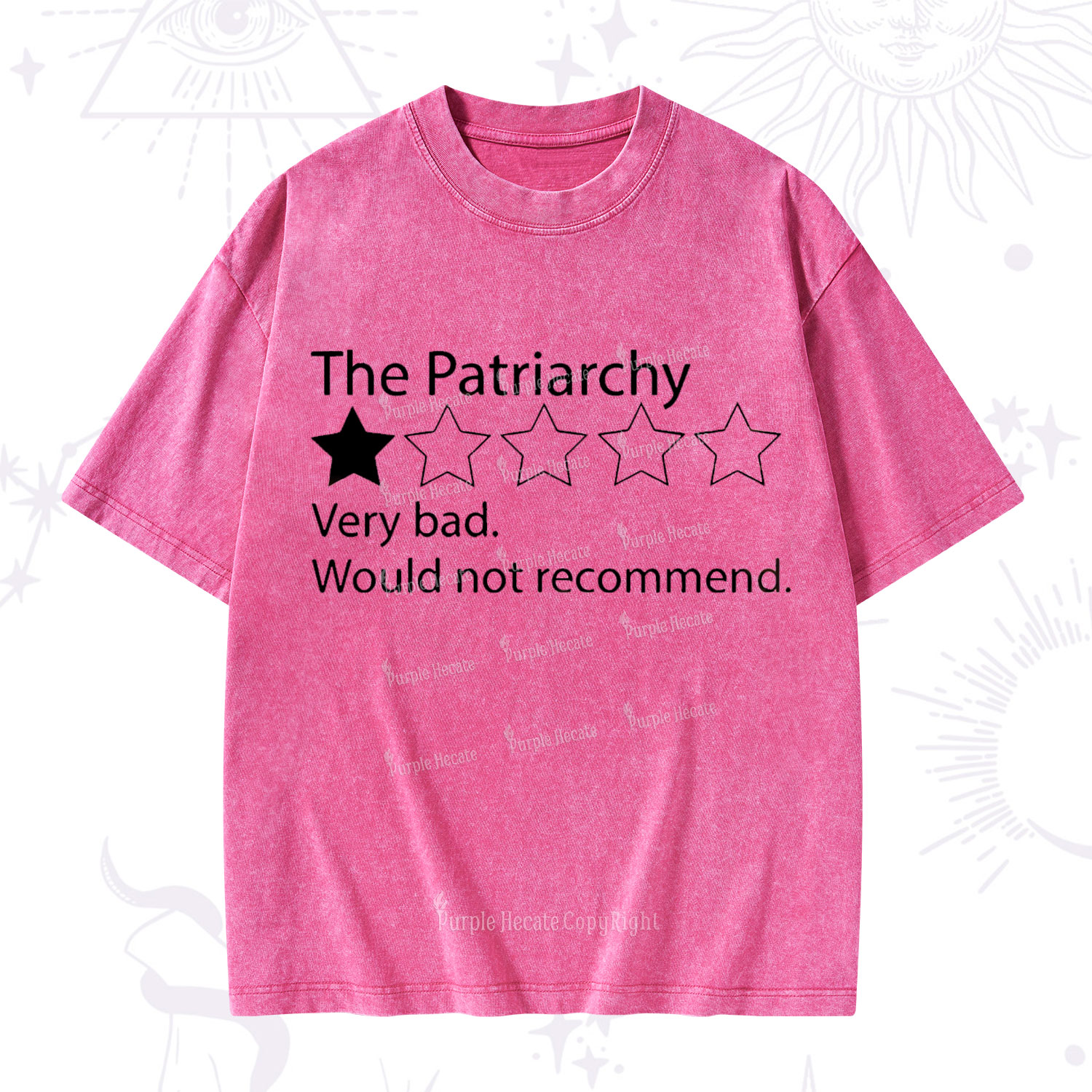 Purplehecate The Patriarchy Bad Review Washed T-Shirt