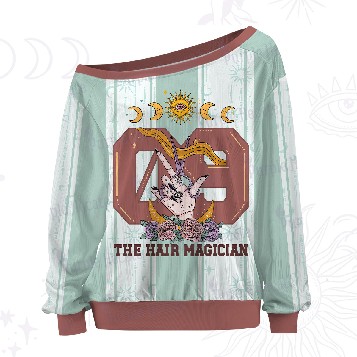 Purplehecate The Hair Magician Off The Shoulder Graphic Jersey