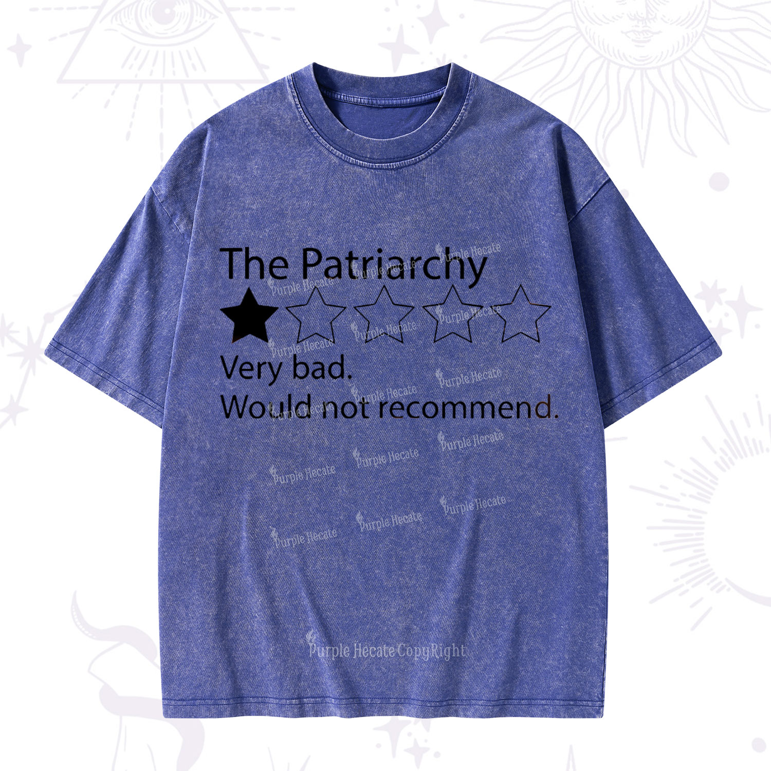 Purplehecate The Patriarchy Bad Review Washed T-Shirt