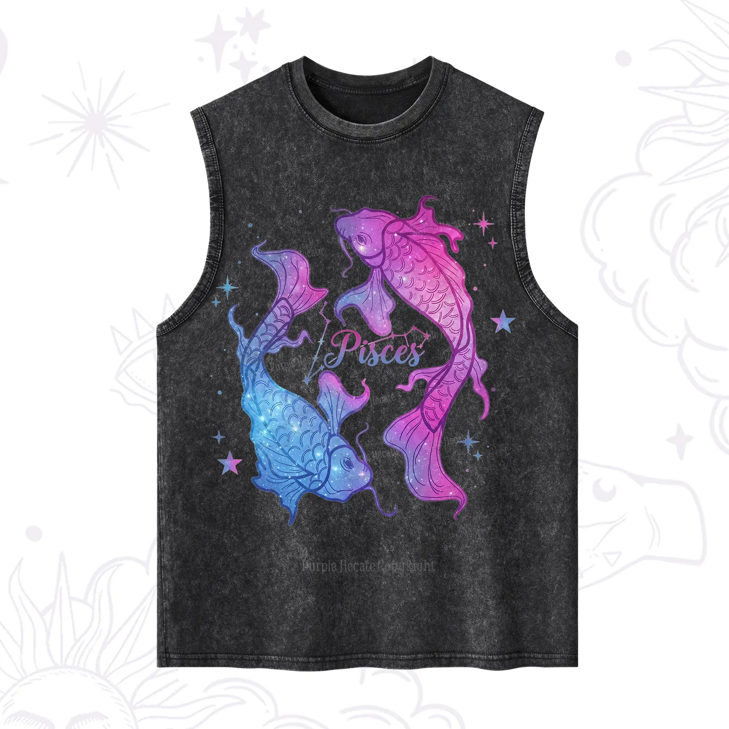 Purplehecate Pisces Zodiac Washed Tank