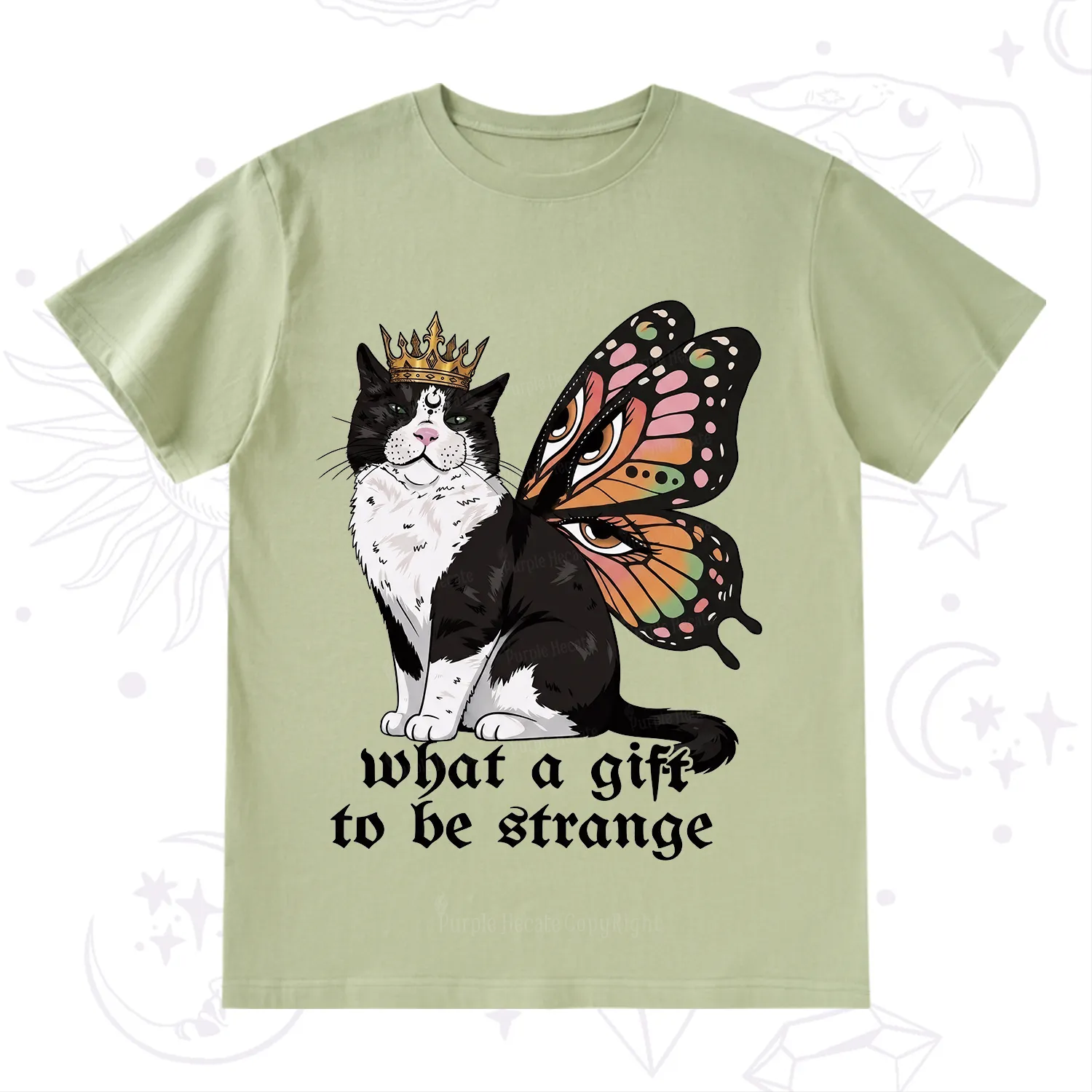 Purplehecate What a Gift to Be Strange Cat T-Shirt