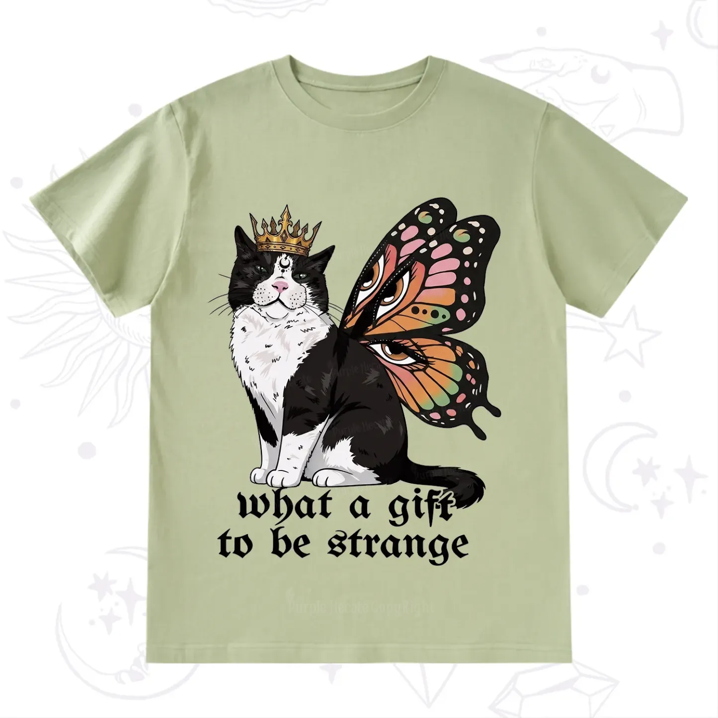 Purplehecate What a Gift to Be Strange Cat T-Shirt