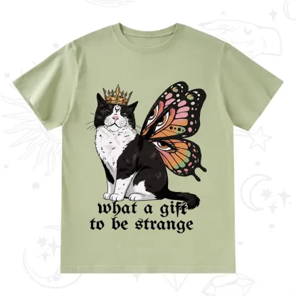 Purplehecate What a Gift to Be Strange Cat T-Shirt