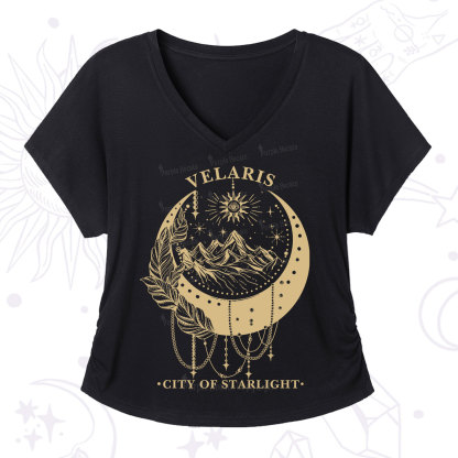 Purplehecate Moonlit Peaks of Starlight V-Neck T-Shirt