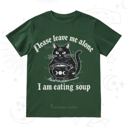 Purplehecate Magic Cat Eating Soup T-Shirt