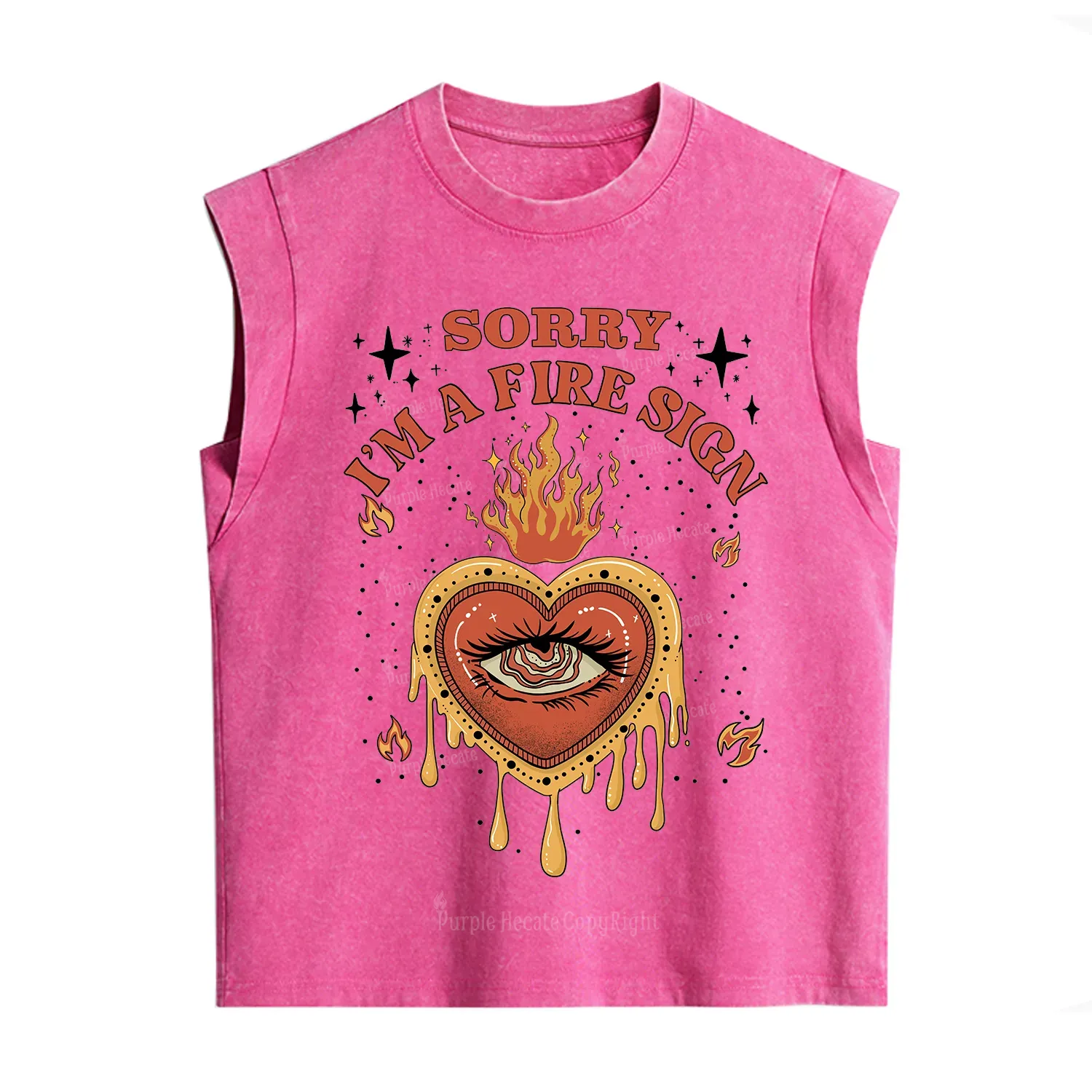 Purplehecate Sorry I'm A Fire Sign Vintage Washed Tank