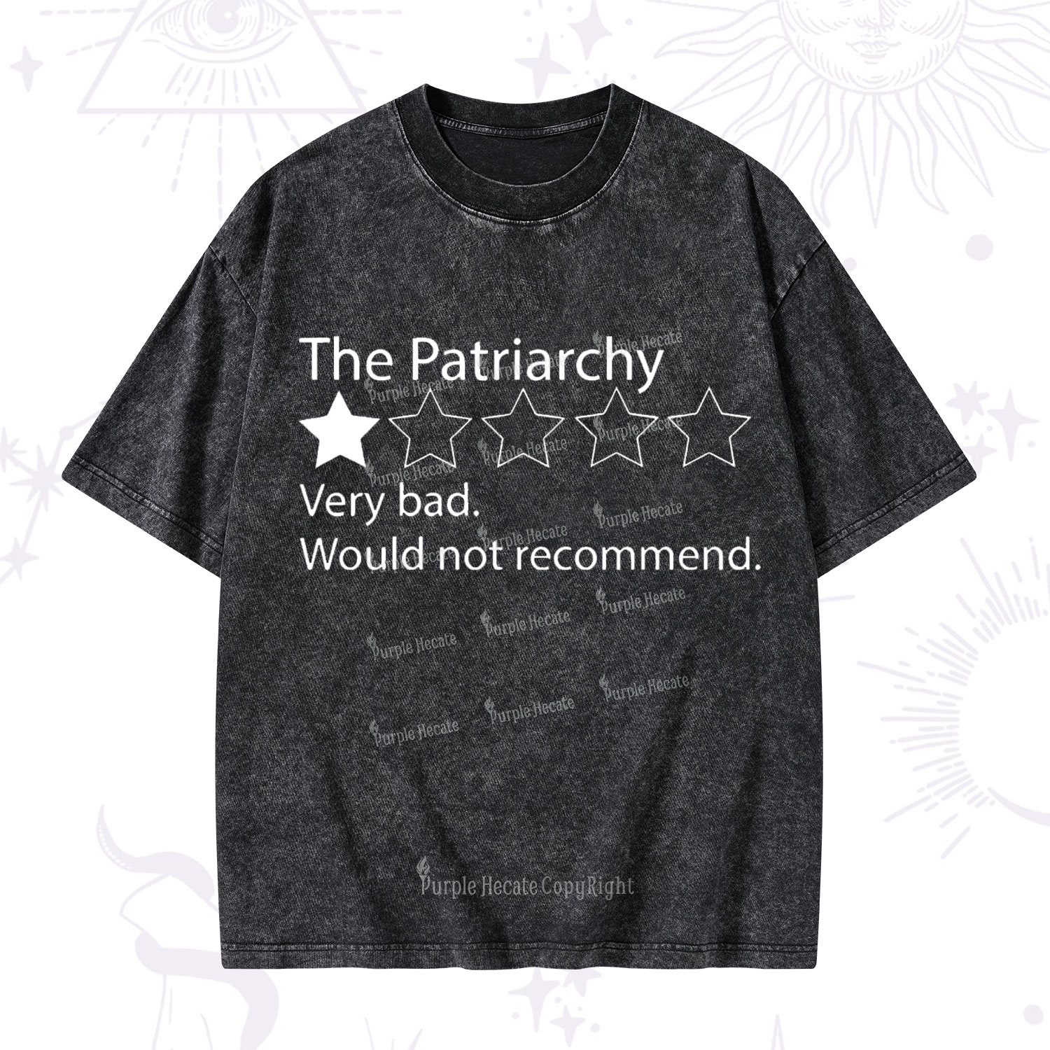 Purplehecate The Patriarchy Bad Review Washed T-Shirt