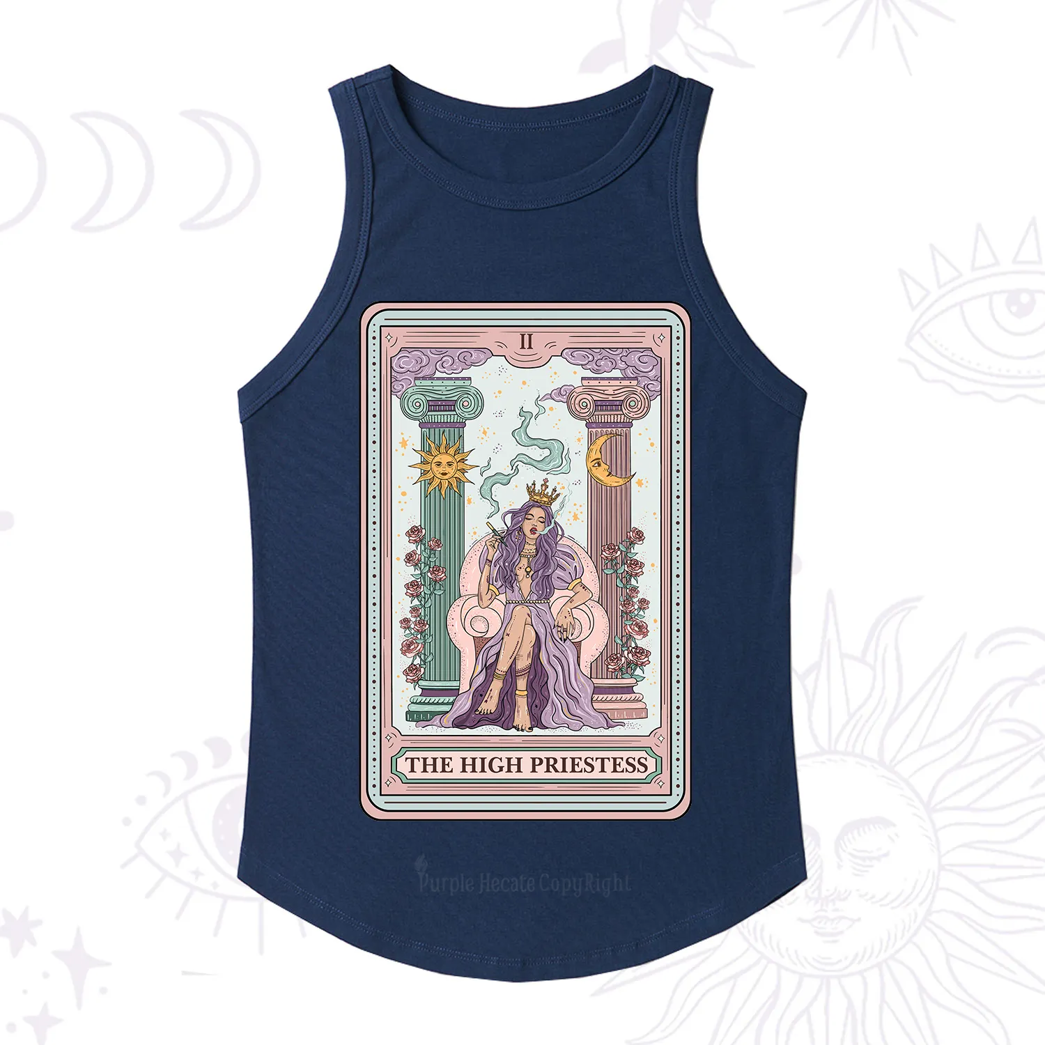 Purplehecate The High Priestess Tarot Card Racerback Tank Top