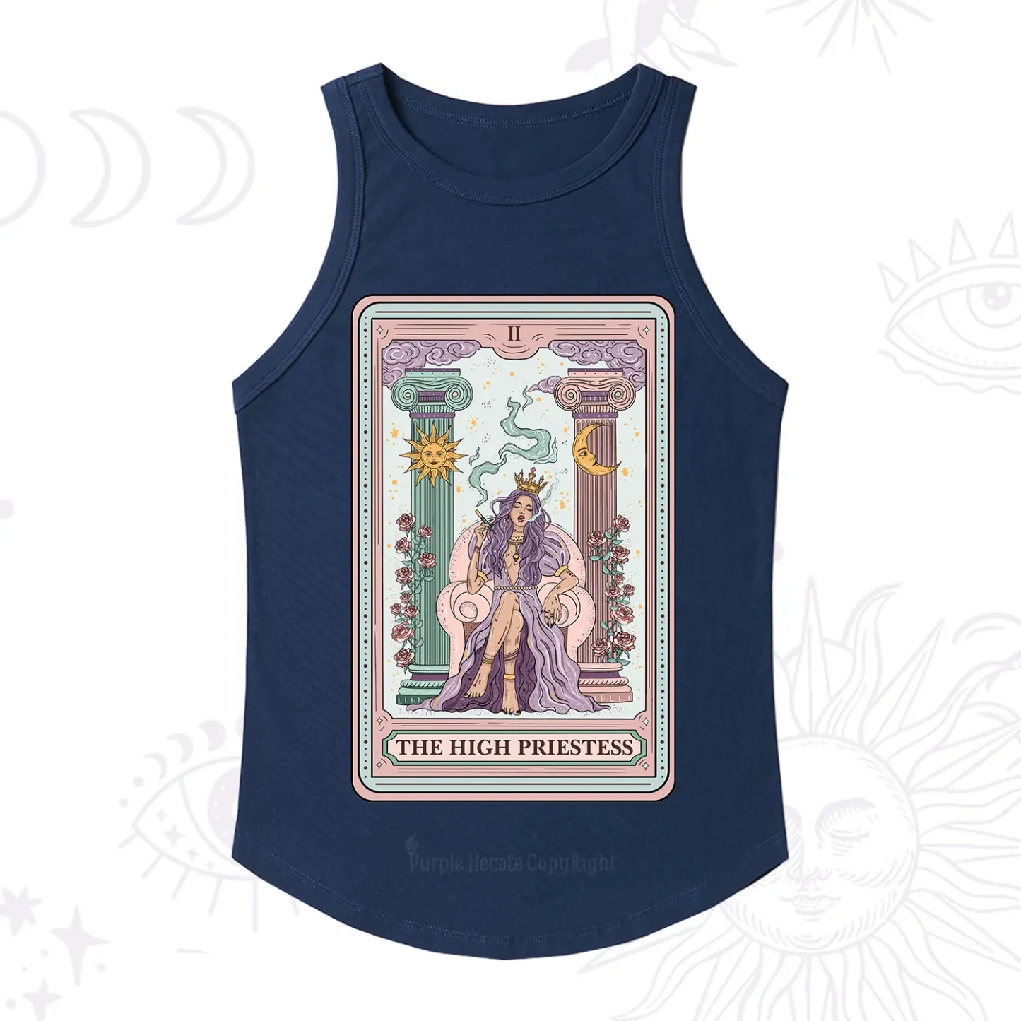 Purplehecate The High Priestess Tarot Card Racerback Tank Top