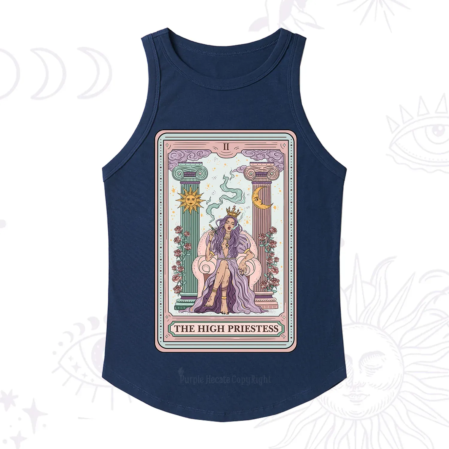 Purplehecate The High Priestess Tarot Card Racerback Tank Top