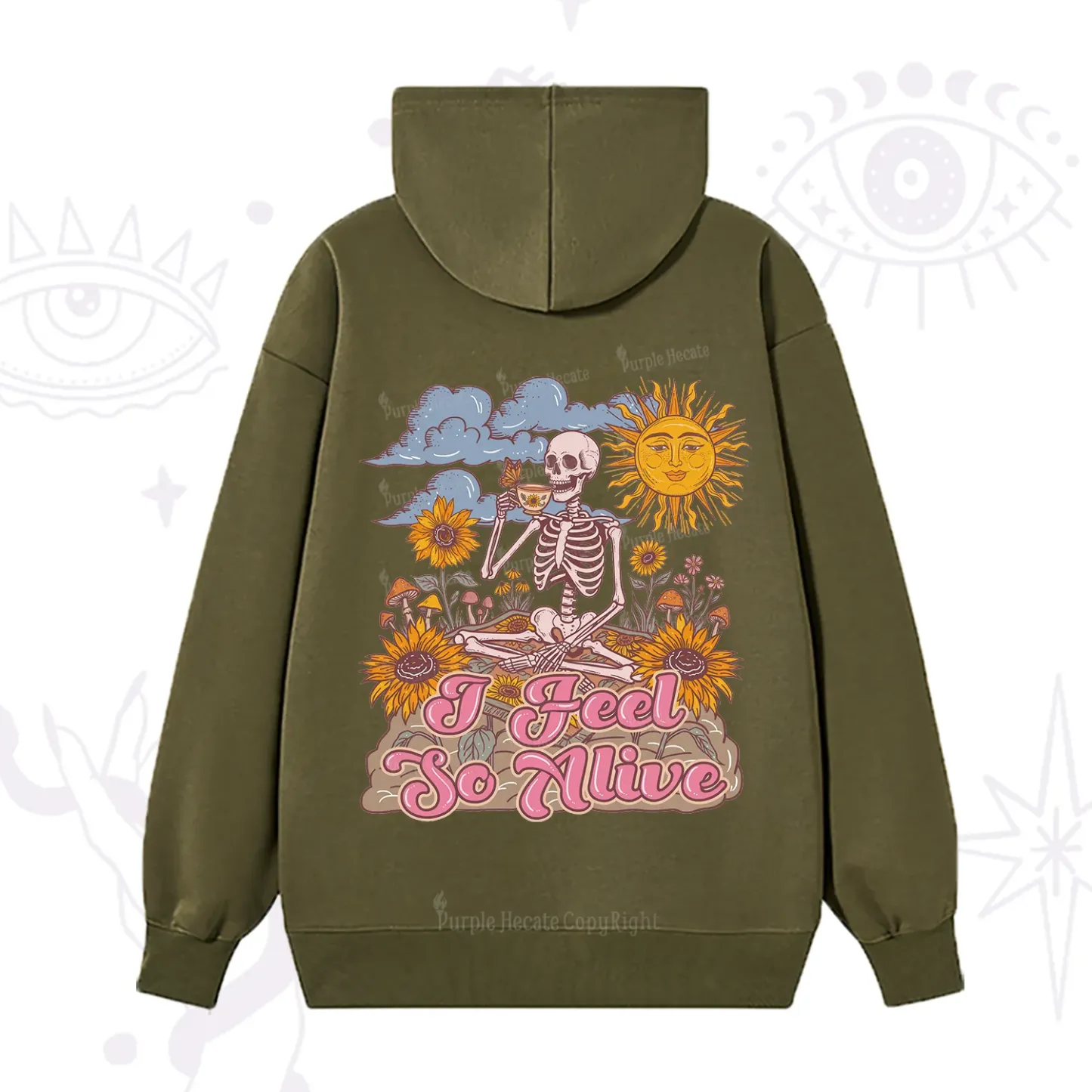 Purplehecate I feel So Alive Dancing Sarcastic Skeleton Hoodie