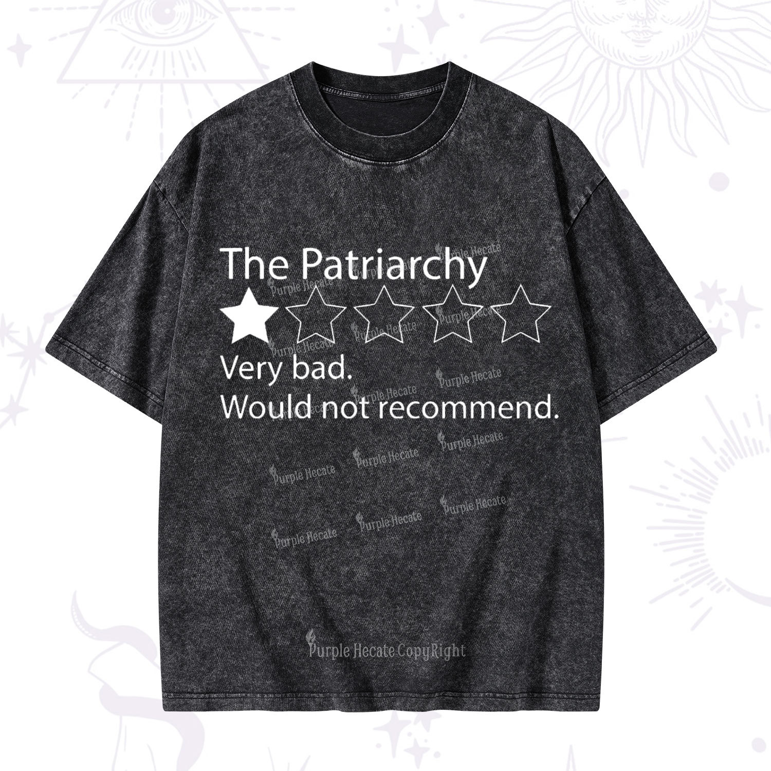 Purplehecate The Patriarchy Bad Review Washed T-Shirt