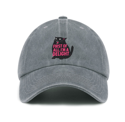 Purplehecate First Of All I'm A Delight Cat Baseball Cap