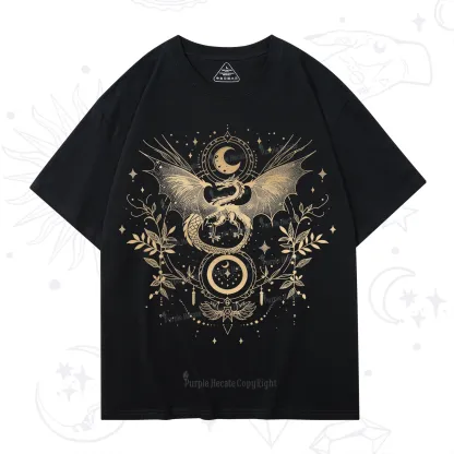 Purplehecate Celestial Dragon Moon Phase T-Shirt
