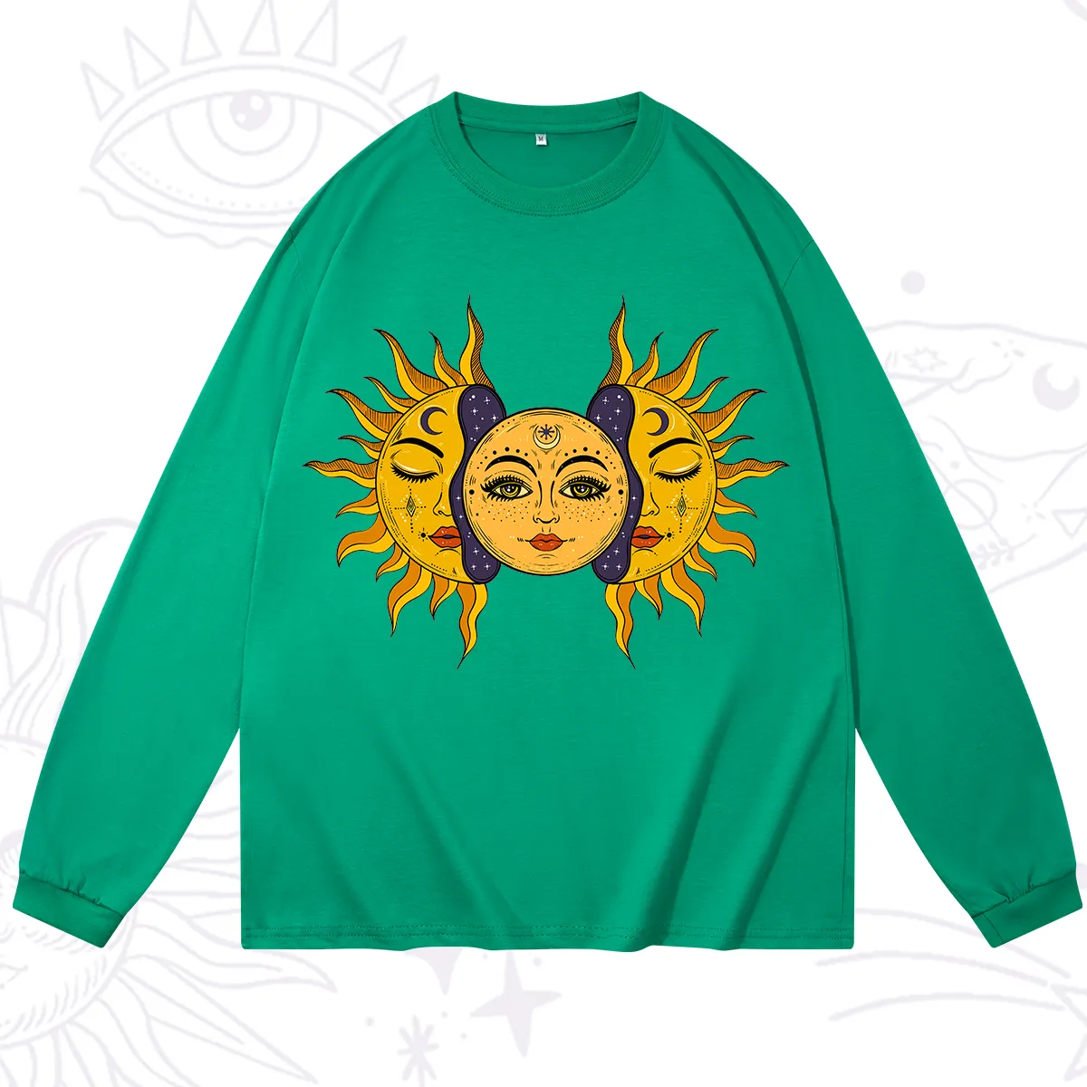 Purplehecate Celestial Twin Suns Long Sleeve T-Shirt