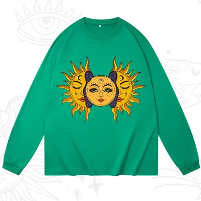 Purplehecate Celestial Twin Suns Long Sleeve T-Shirt