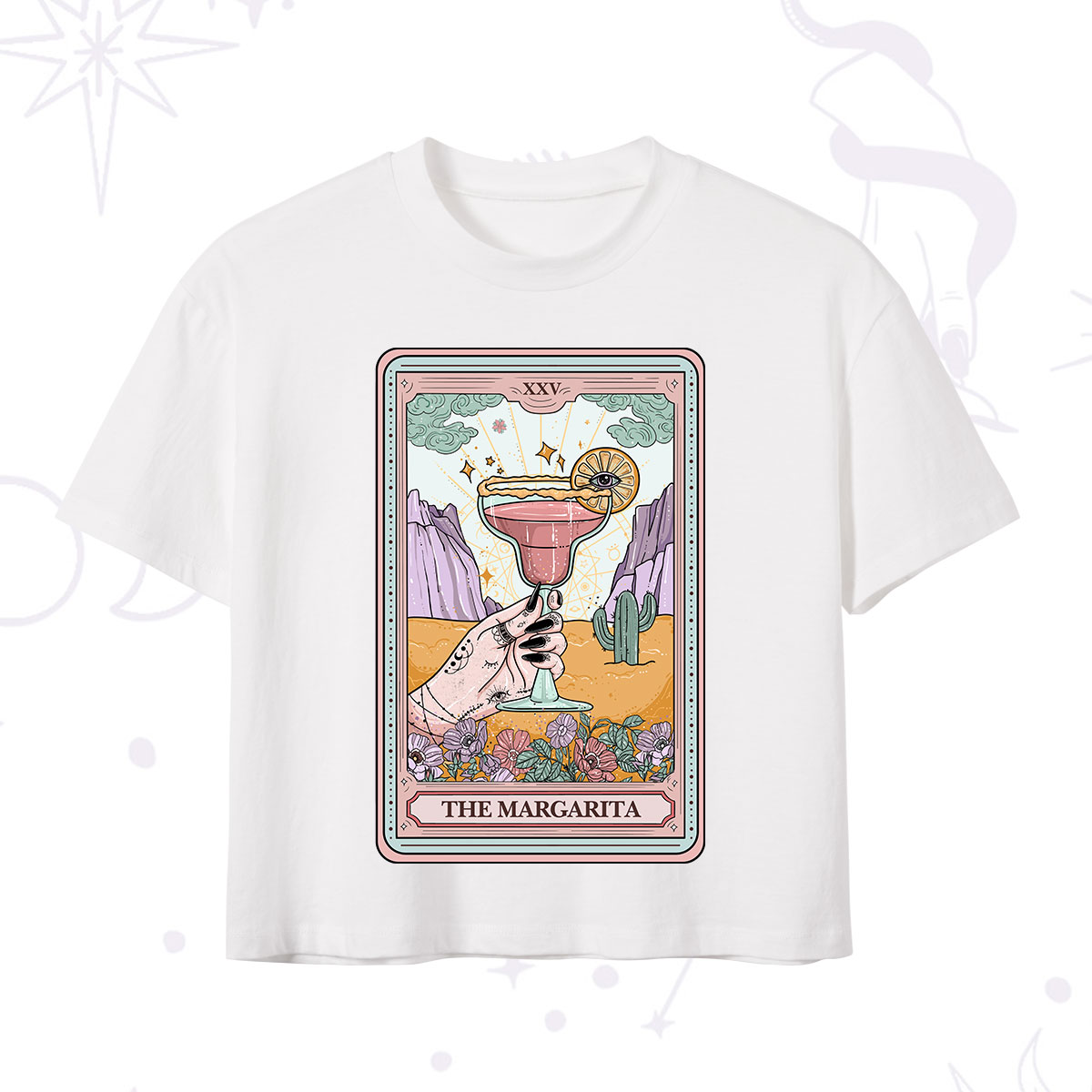 Purplehecate The Margarita Tarot Card Crop T-Shirt