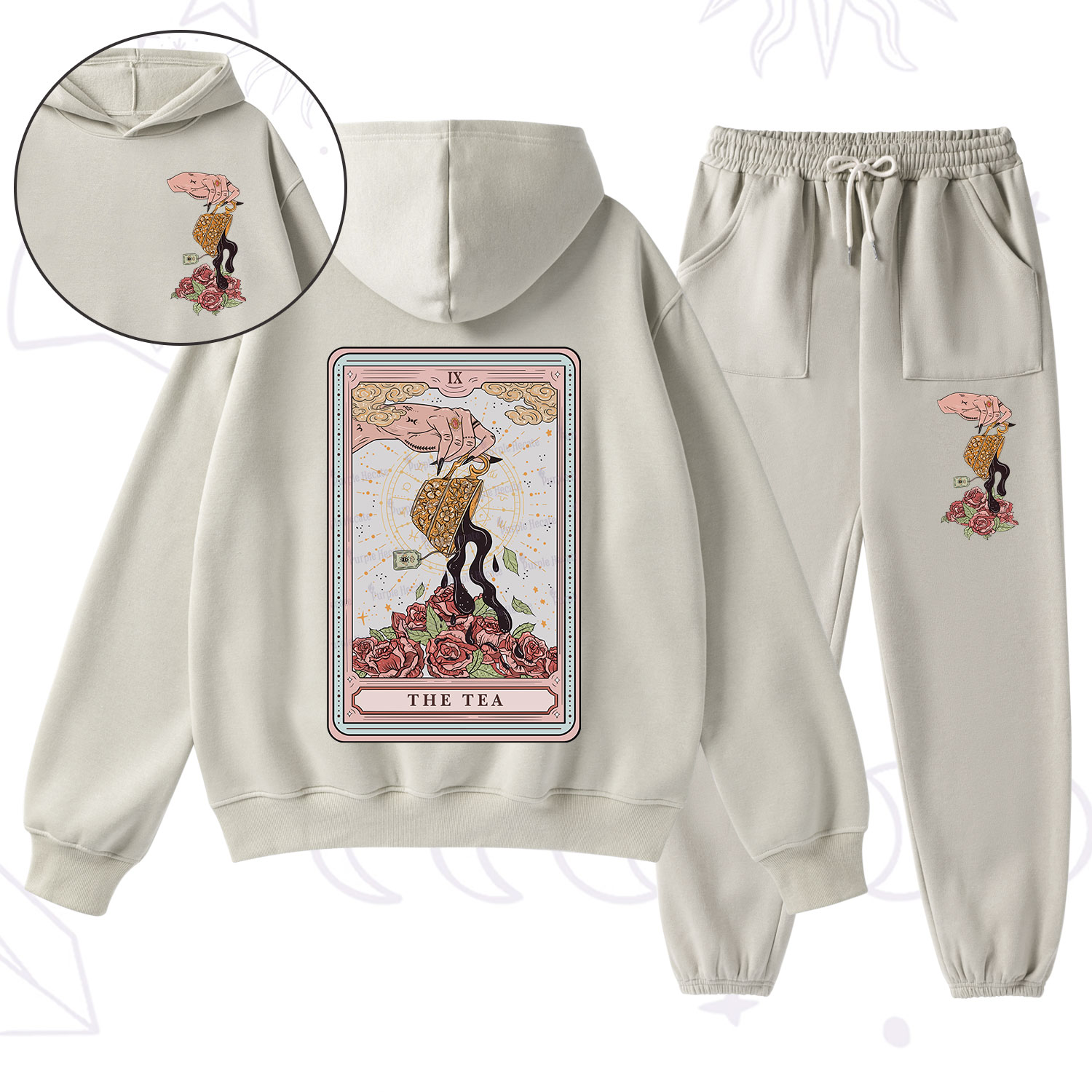 Purplehecate The Tea Food Tarot Fleece Hoodie Suit