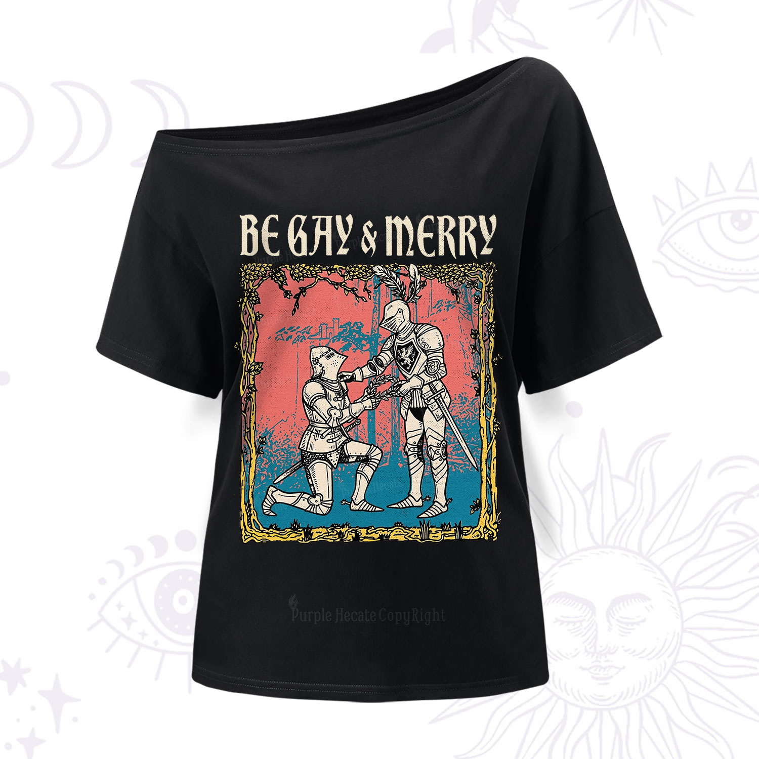 Purplehecate Be Gay & Merry Chivalry Pride One Shoulder T-Shirt