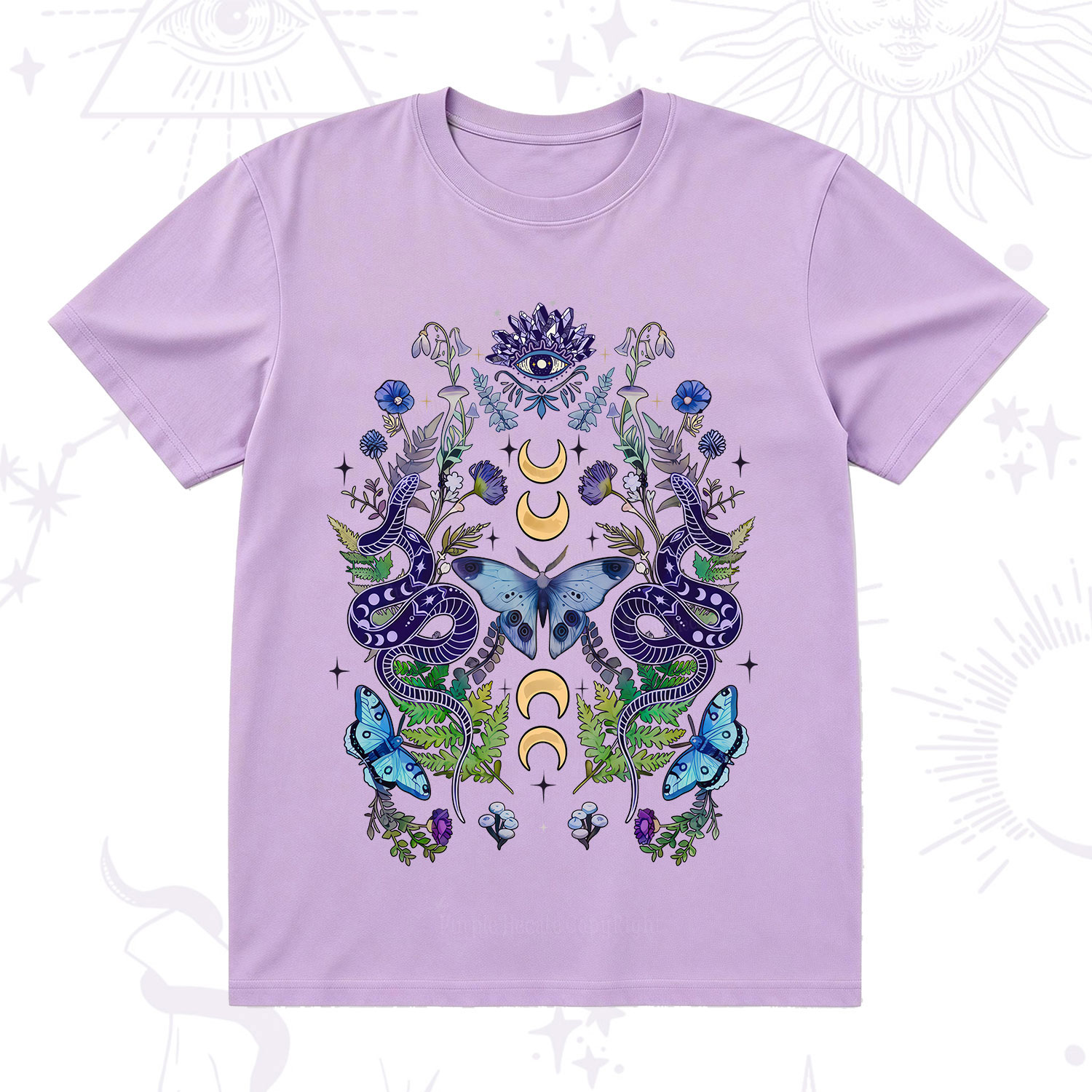 Purplehecate Moon Moth Witchery T-Shirt