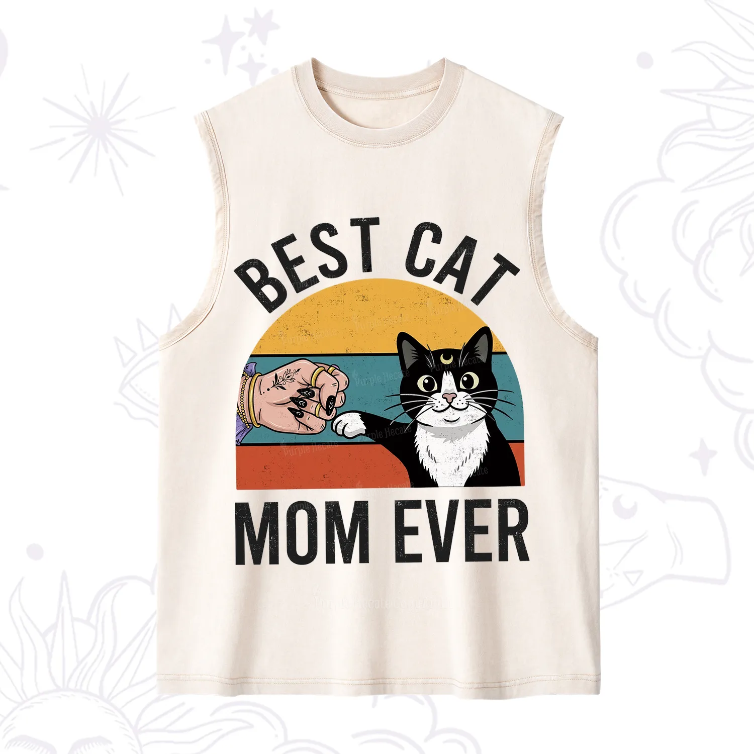 Purplehecate Best Cat Mom Ever Washed Tank