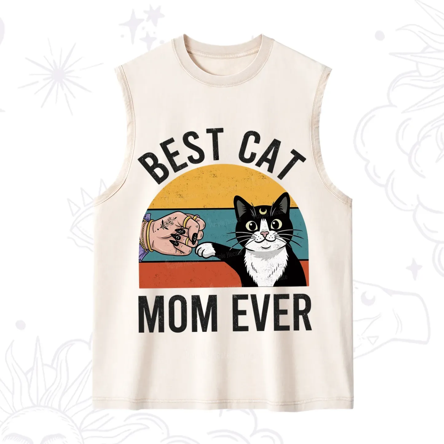 Purplehecate Best Cat Mom Ever Washed Tank