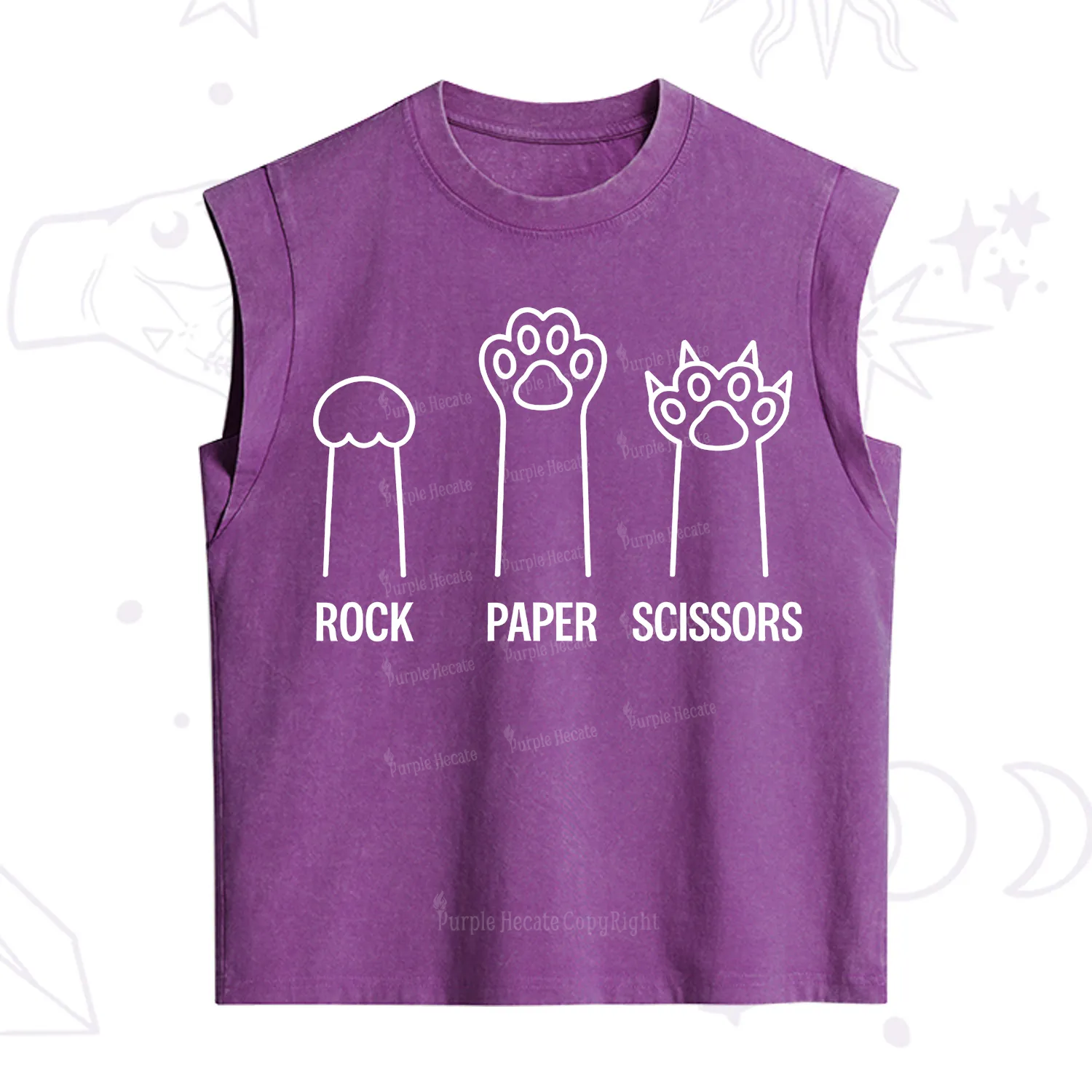 [Copy]Purplehecate Black Cat Vintage Washed Tank