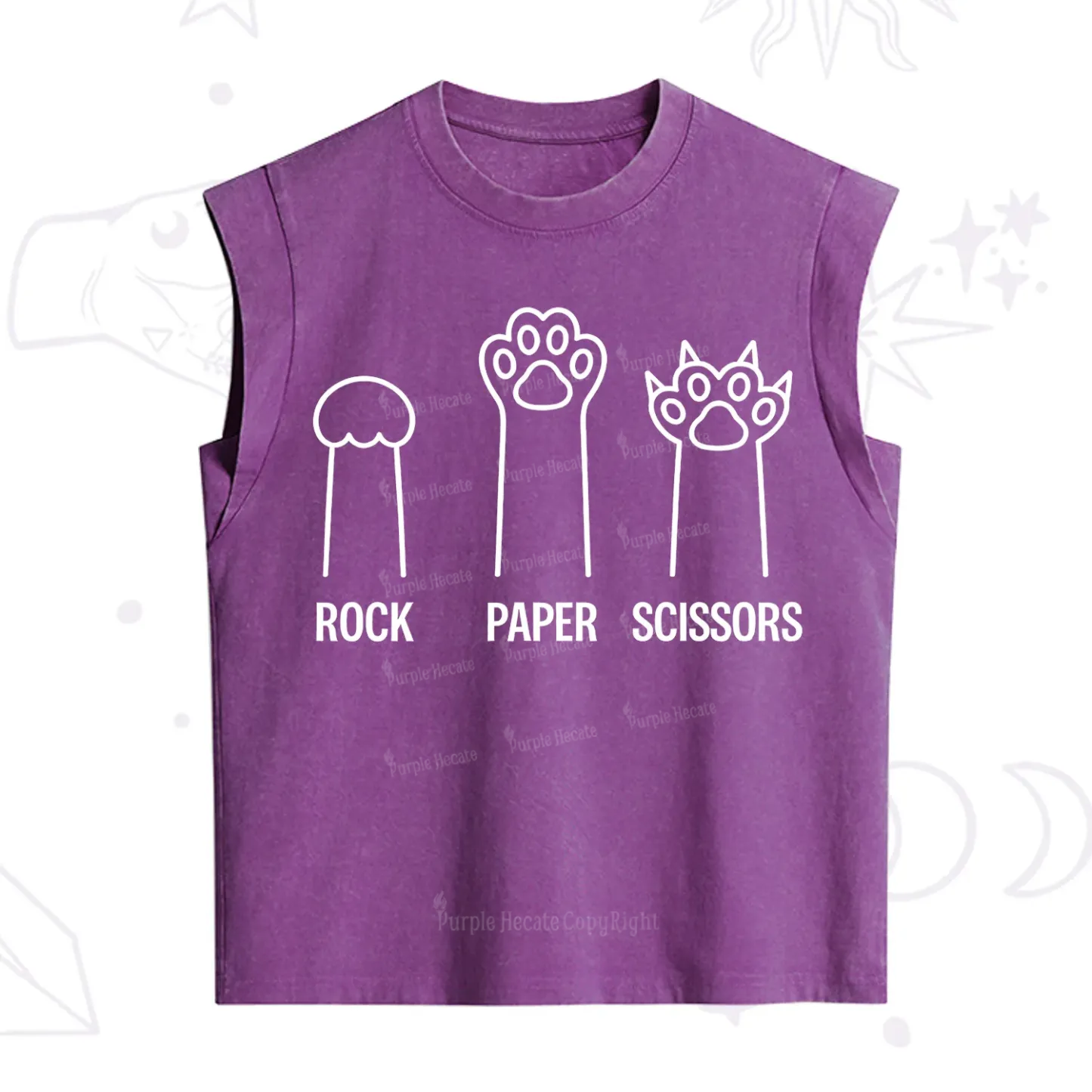 [Copy]Purplehecate Black Cat Vintage Washed Tank