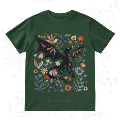 Purplehecate Vintage Fantasy Wyvern Bookish T-Shirt