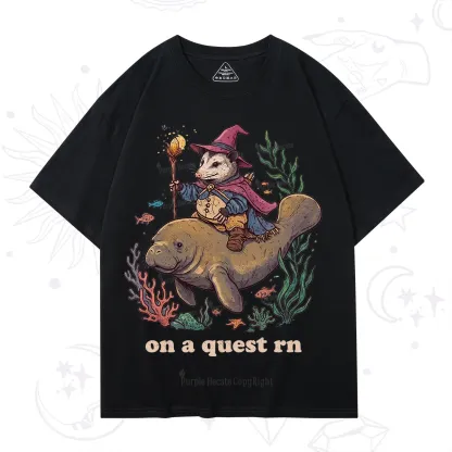 Purplehecate Opossum Wizard on Sea Quest T-Shirt