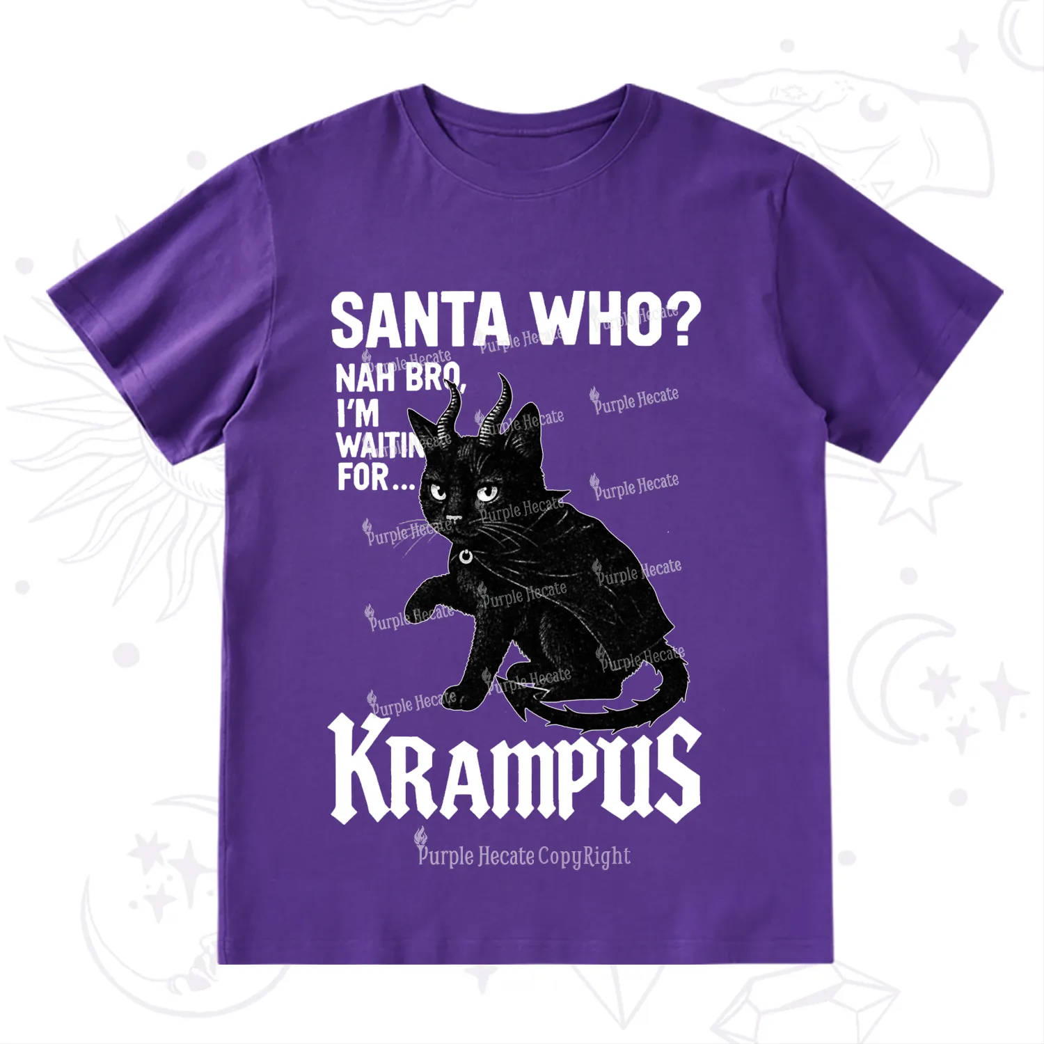 Purplehecate Santa Who? Nah Bro I'm Waiting for Krampus Christmas T-Shirt