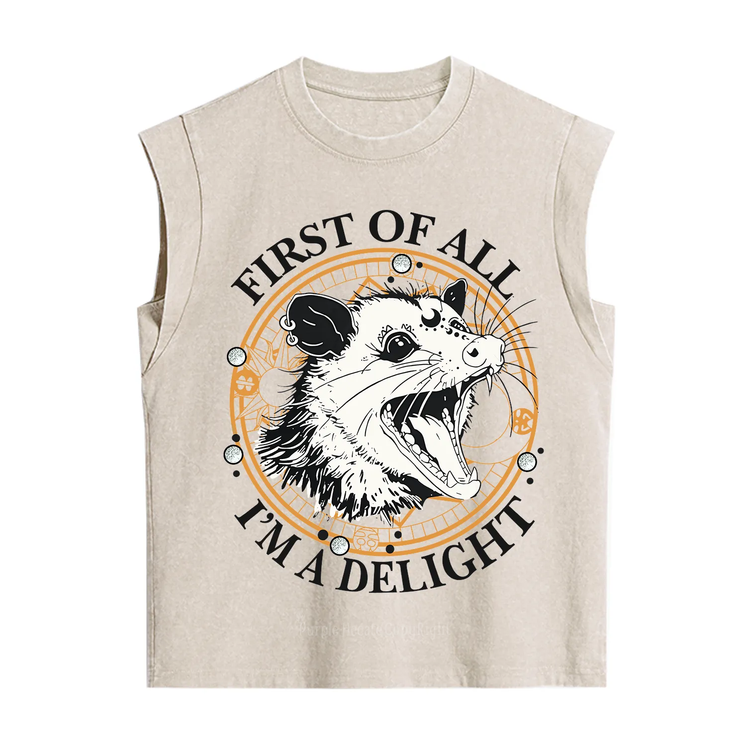 Purplehecate First Of All I Am A Delightful Angry Opossum Vintage Washed Tank