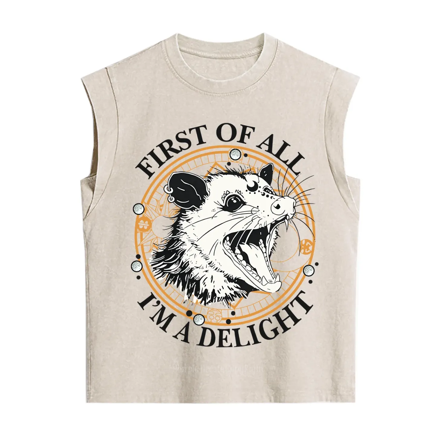 Purplehecate First Of All I Am A Delightful Angry Opossum Vintage Washed Tank
