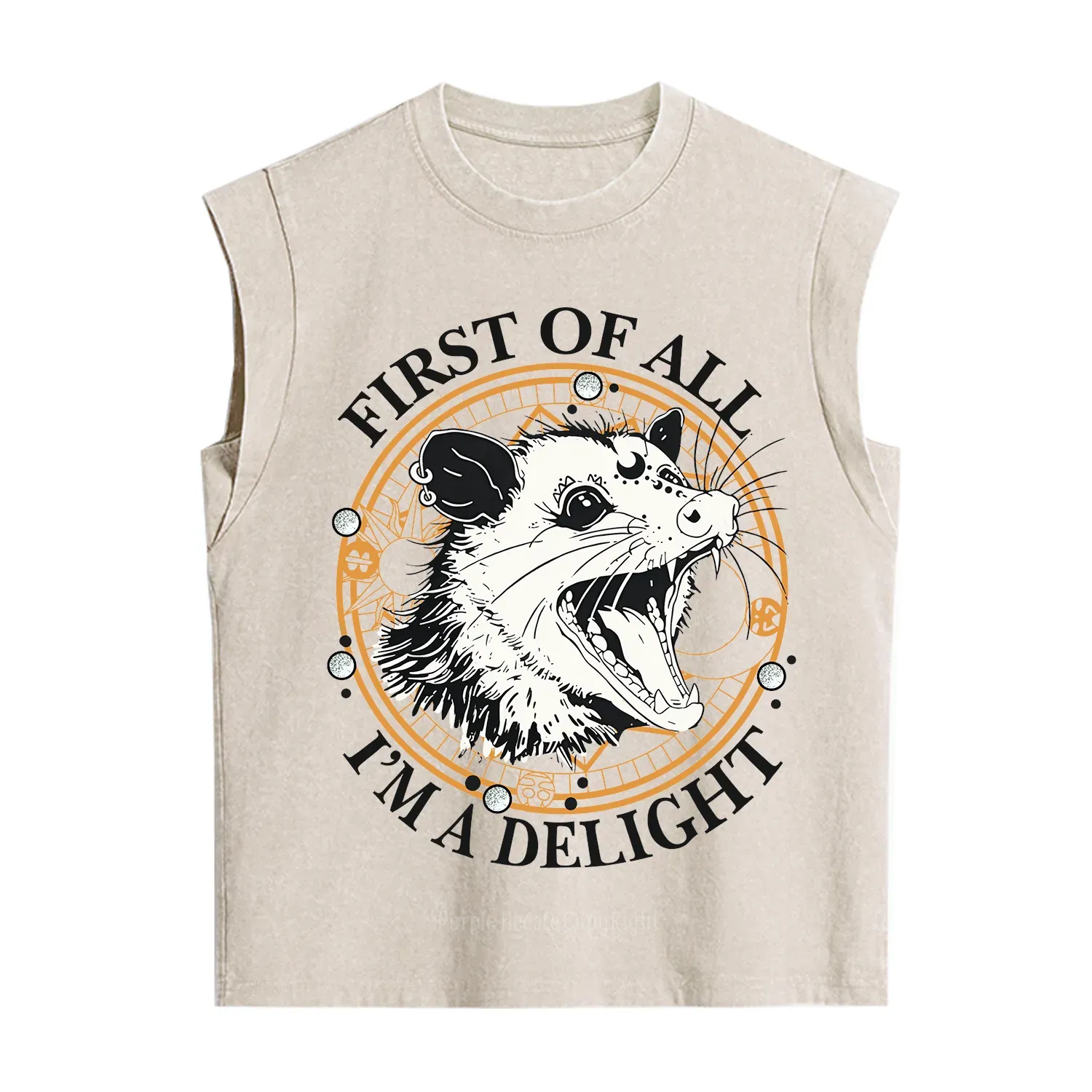 Purplehecate First Of All I Am A Delightful Angry Opossum Vintage Washed Tank